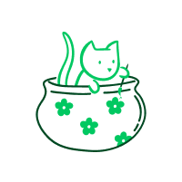 Imagem de uma cerâmica com um gato dentro dela