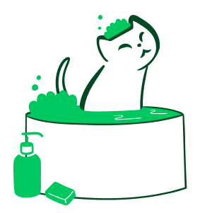 Gato dentro de uma banheira