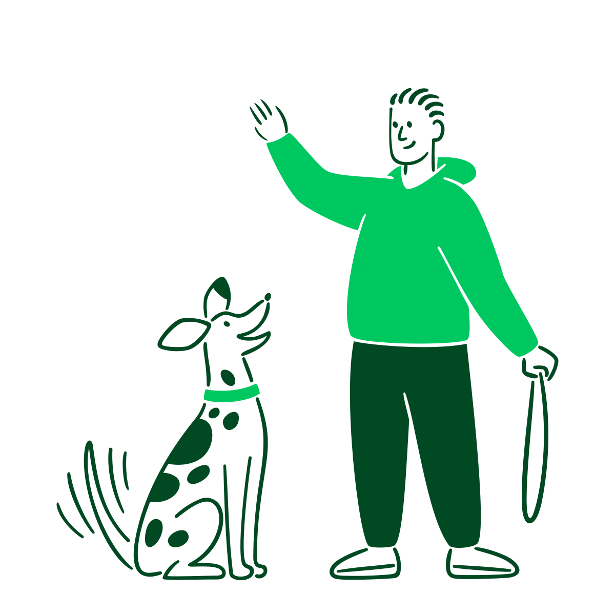 Imagem de um cachorro sendo adestrado