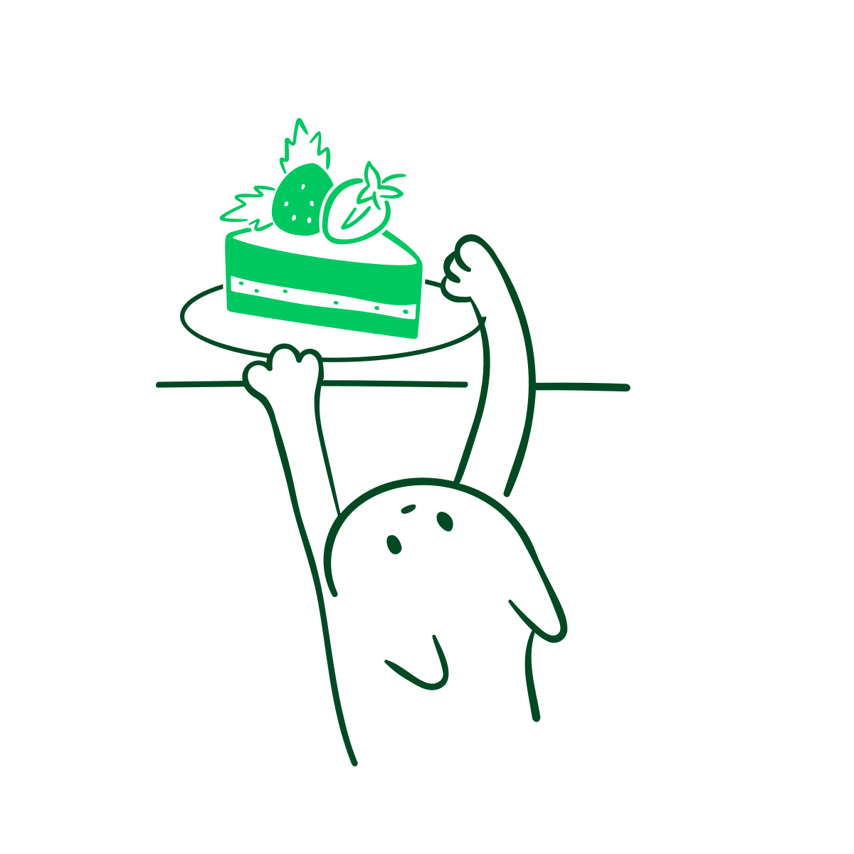 Imagem de um gato pegando uma torta