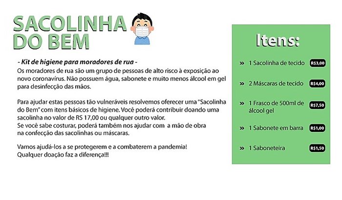 Kits de Higiene para Moradores de Rua