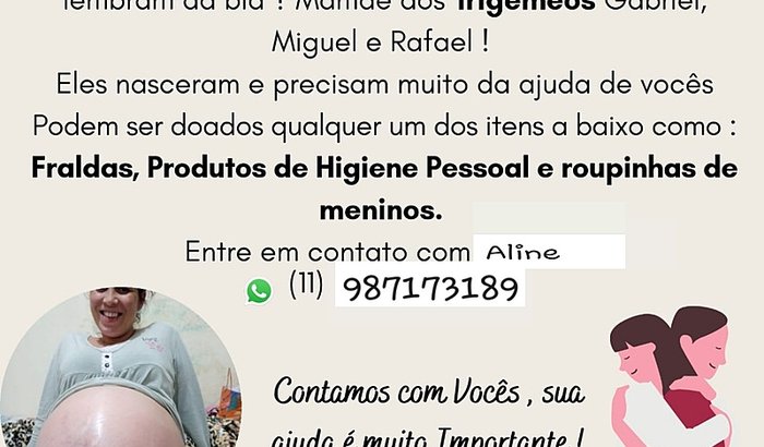 Ajuda para os trigêmeos 