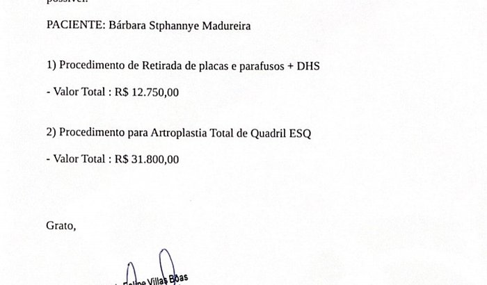 Cirurgia artoplastia e retirada de pinos e parafuso