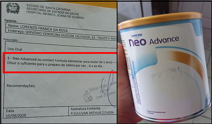 LEITE PARA O BEBÊ LORENZO (URGENTE)