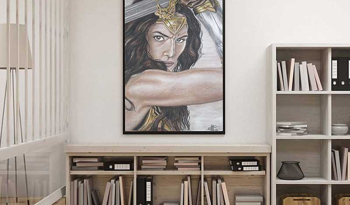 Rifa do Quadro Arte Pop: Heróis e Vilões A Mulher Maravilha