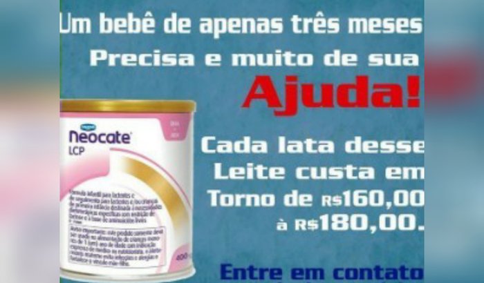 Emanuelly precisa de leite Neocate!