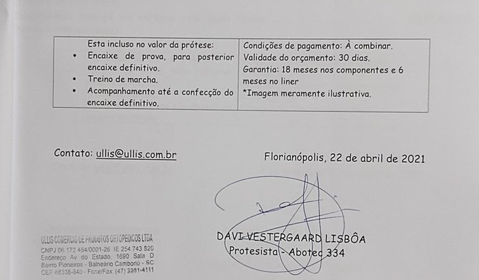 Solange Teixeira lima q precisa comprar uma prótese