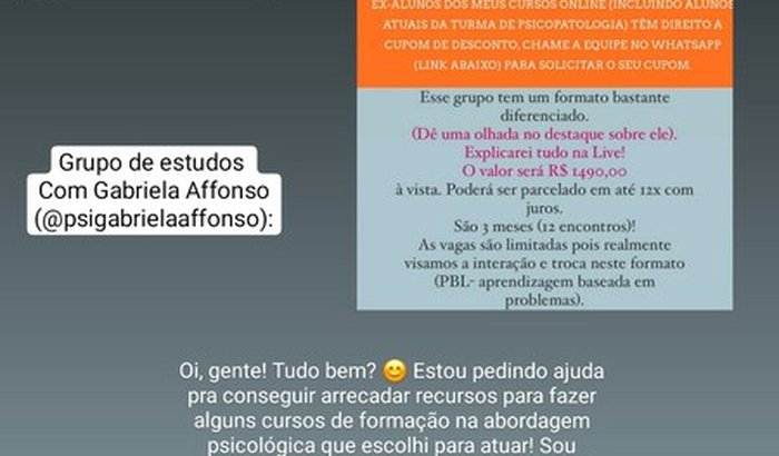 Investimento para a minha formação em Psicologia!
