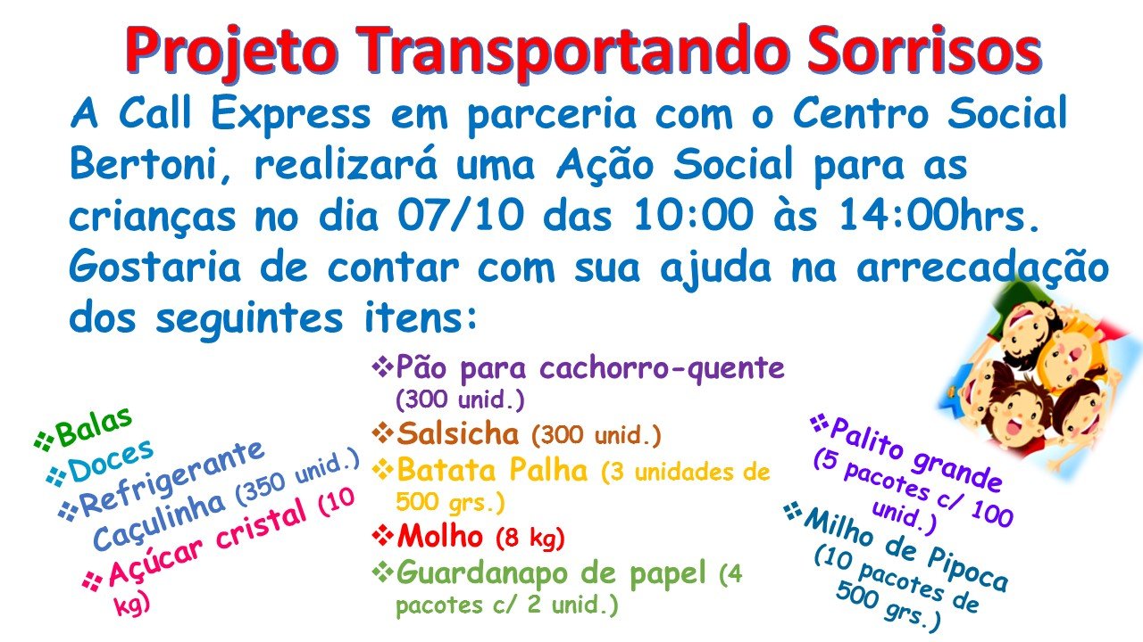 imagem da vaquinha Projeto transportando sorrisos