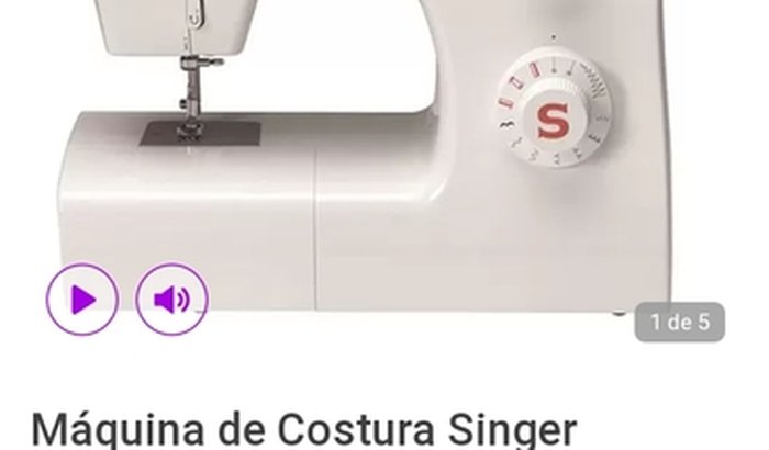 Presentear manhia com uma máquina de costura