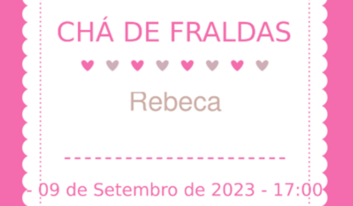 Chá fralda Rebeca 