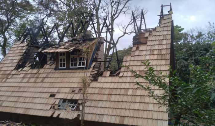 Incêndio cabana chácara