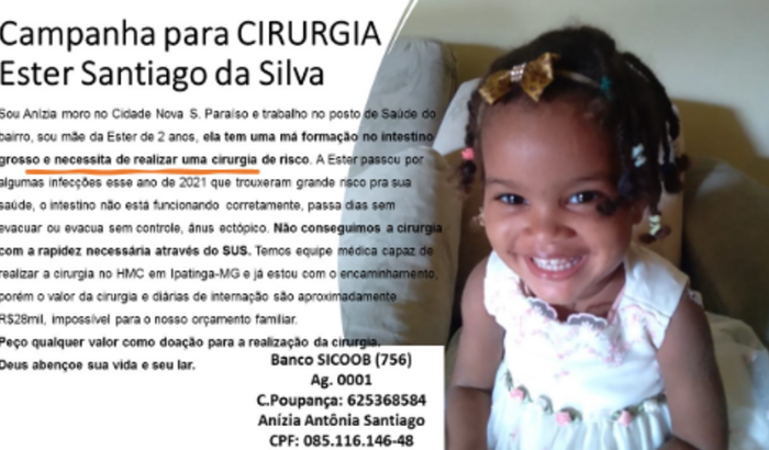 CAMPANHA PARA CIRURGIA DA ESTER SANTIAGO