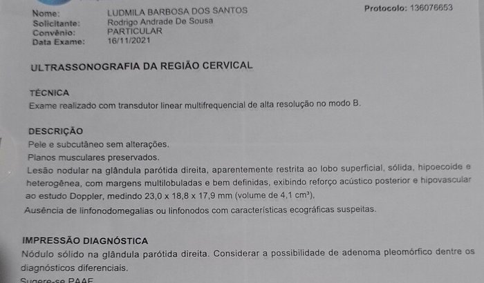 Fazer uma biópsia de um nódulo no pescoço