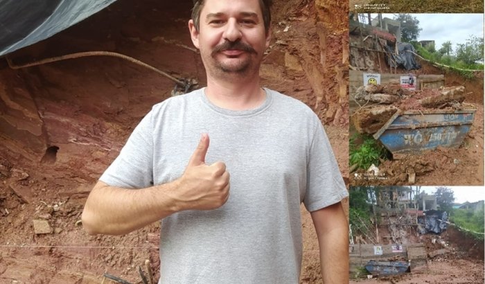 Reconstrução de parte da moradia atingida pelas chuvas