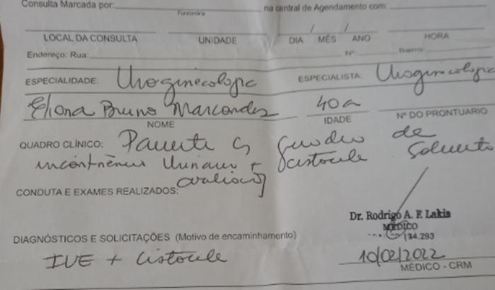 Cirurgia Cistocele /Prolapso Bexiga