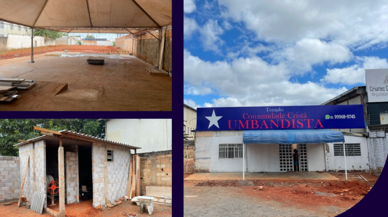 Construção do espaço de atendimentos ao público da CCU