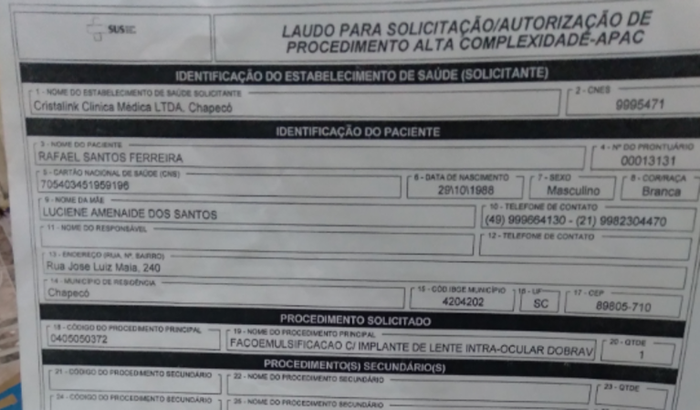 Ajuda para cirurgia de catarata