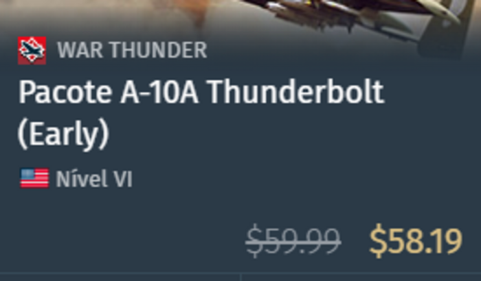 Vaquinha para comprar o A-10 Thunderbolt II-  Warthunder