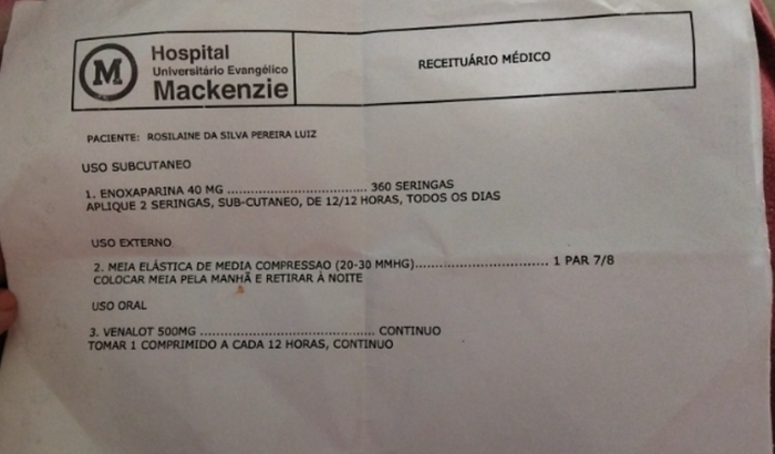 Preciso de ajuda pra Trombose