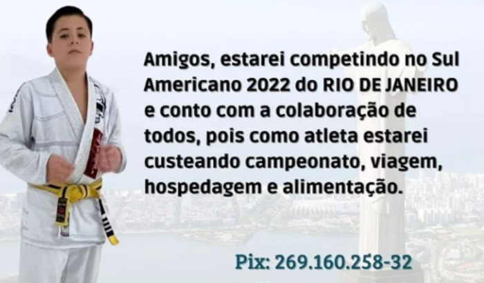 Ajude o Guilherme a ir para o Sul Americano no Rio de Janeiro.