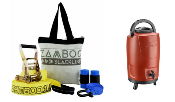 Slackline e Garrafa térmica 12L 
