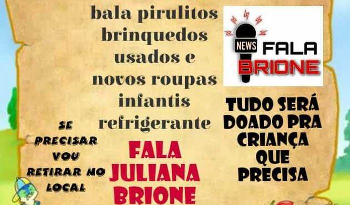 Festa das crianças  beneficiente 