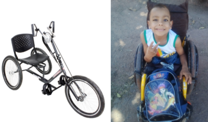 Ajuda para realizar o sonho do meu filho para comprar uma bicicleta adaptada pra ele q é cadeirante.
