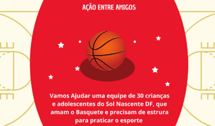 Ajuda de bolas de basquete , camisetas , tenis para projeto com crianças e adolescentes do Sol Nascente DF 