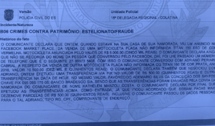 Recuperação pós estelionato.