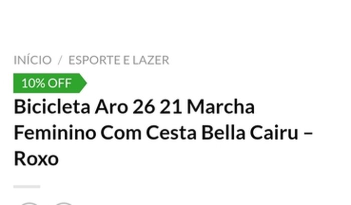 Compra de uma bicicleta comum