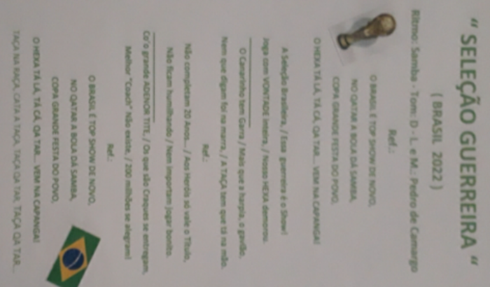 Gravacao Samba da copa