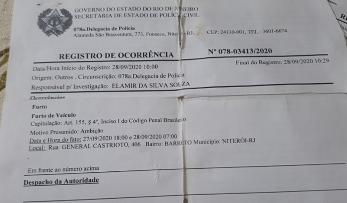 Ajuda para comprar o carro de trabalho  roubado 
