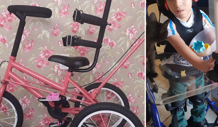 Bicicleta adaptada  para o Ryan