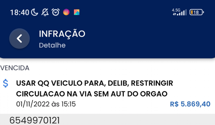 Pagar multa da paralisação do dia 01/11/2022
