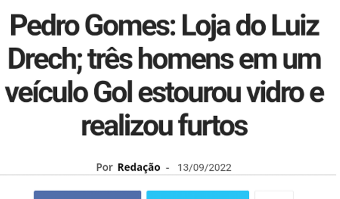 Ajuda para amenizar prejuízo após furto loja de Luiz e Ana dresch