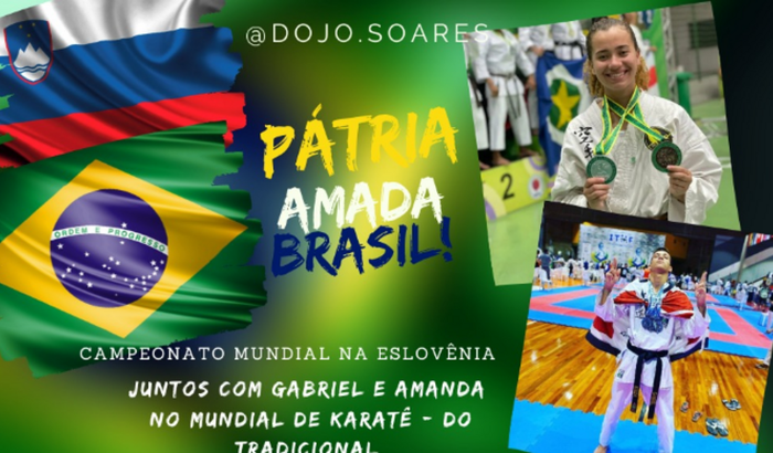 Juntos com Gabriel  e Amanda no Mundial de karatê ( Eslovênia)