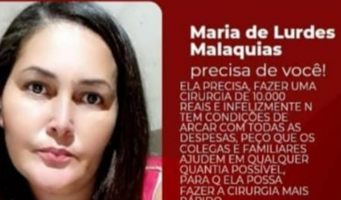 Ajuda na cirurgia da Maria de Lourdes