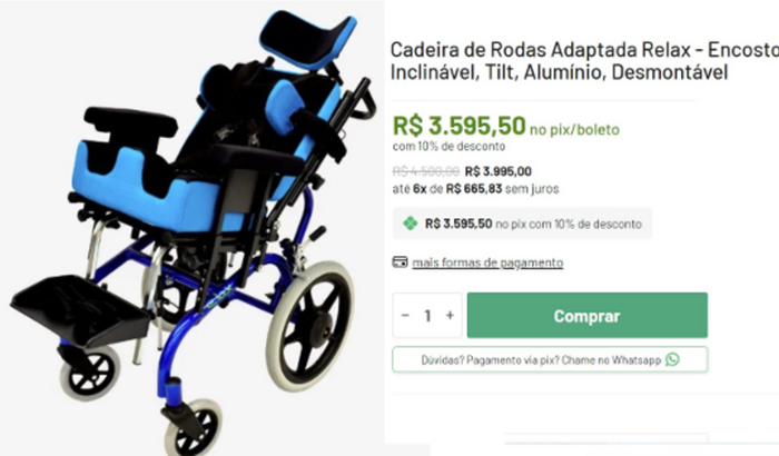Vamos comprar uma cadeira de rodas infanto-juvenil?