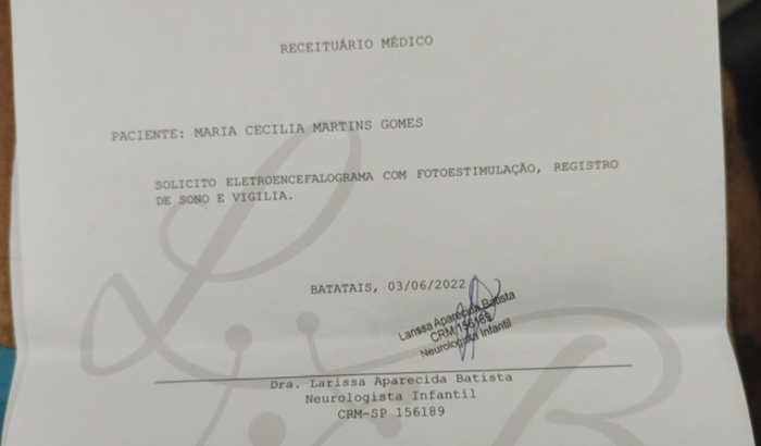 Exame da Maria Cecília 