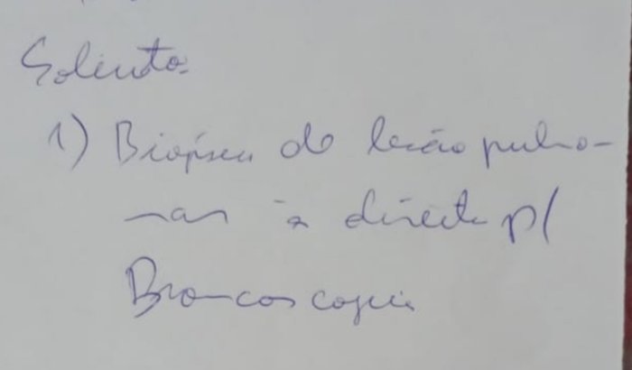 Ajuda para custear uma biópsia de um câncer no pulmão direito