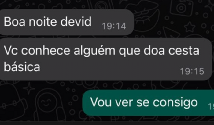 Ajudar amigo com cesta básica 