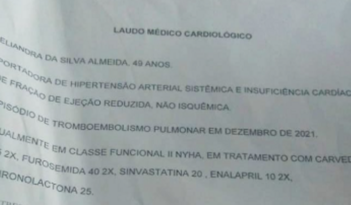 AJUDEM MINHA MÃE A CONTINUAR O ACOMPANHAMENTO CARDIOLOGICO