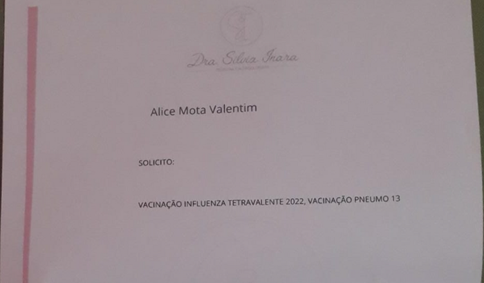 Vacina pra pequena Alice