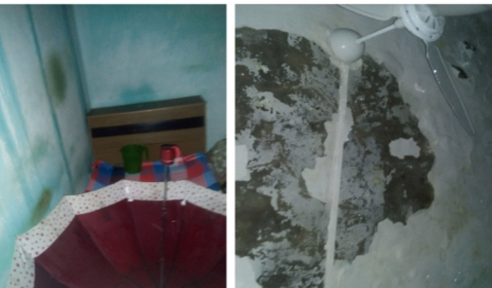 Ajuda para restaurar casa destruída pela água da chuva.
