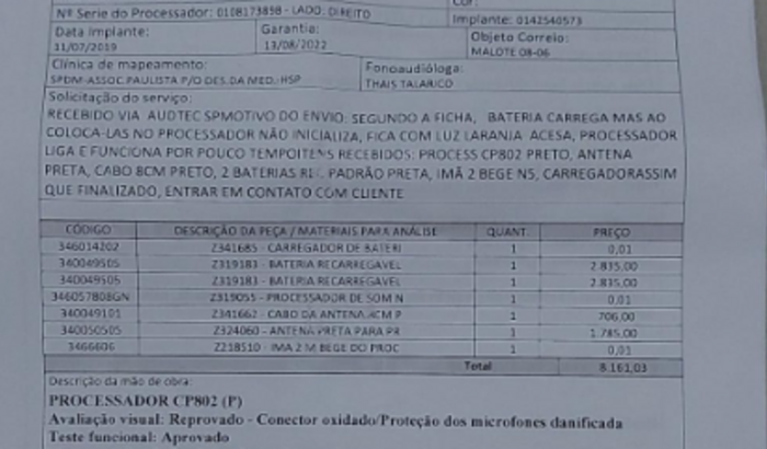 Ajudar o Davi a arrumar o aparelho auditivo 
