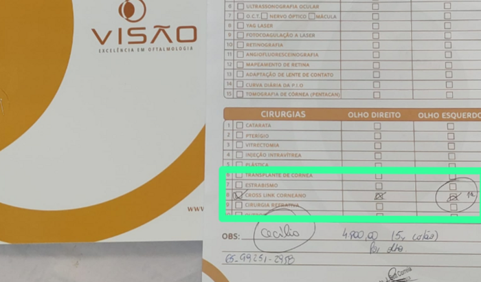 Cirurgia nos olhos (Crosslink 