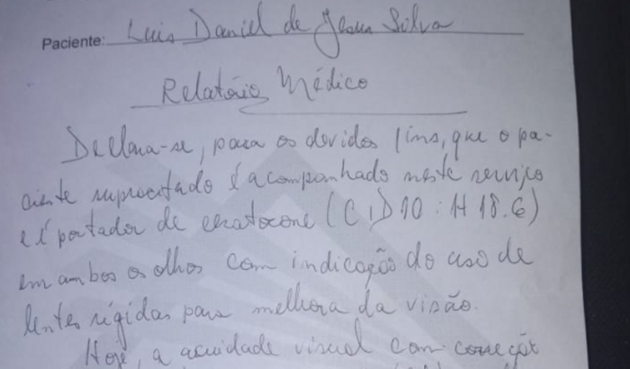 AJUDE LENTE ESCLERAL PARA LUIS DANIEL
