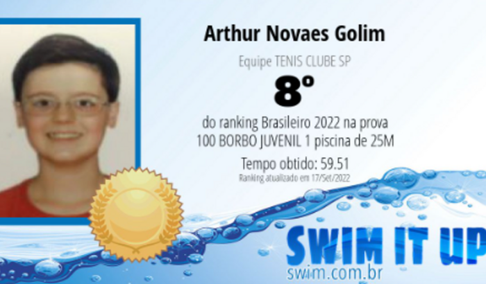Atleta natação Arthur rumo ao Brasileiro