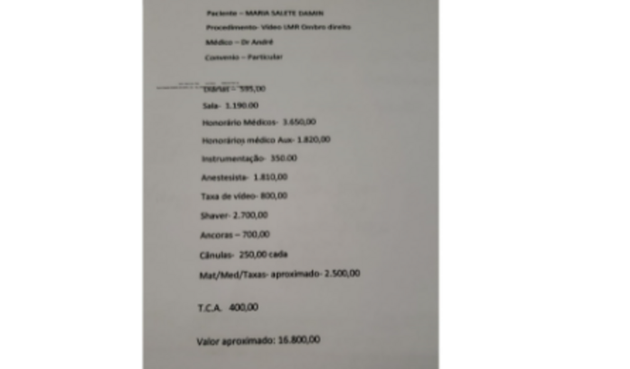 CIRURGIA TENDÃO DO OMBRO DIREITO